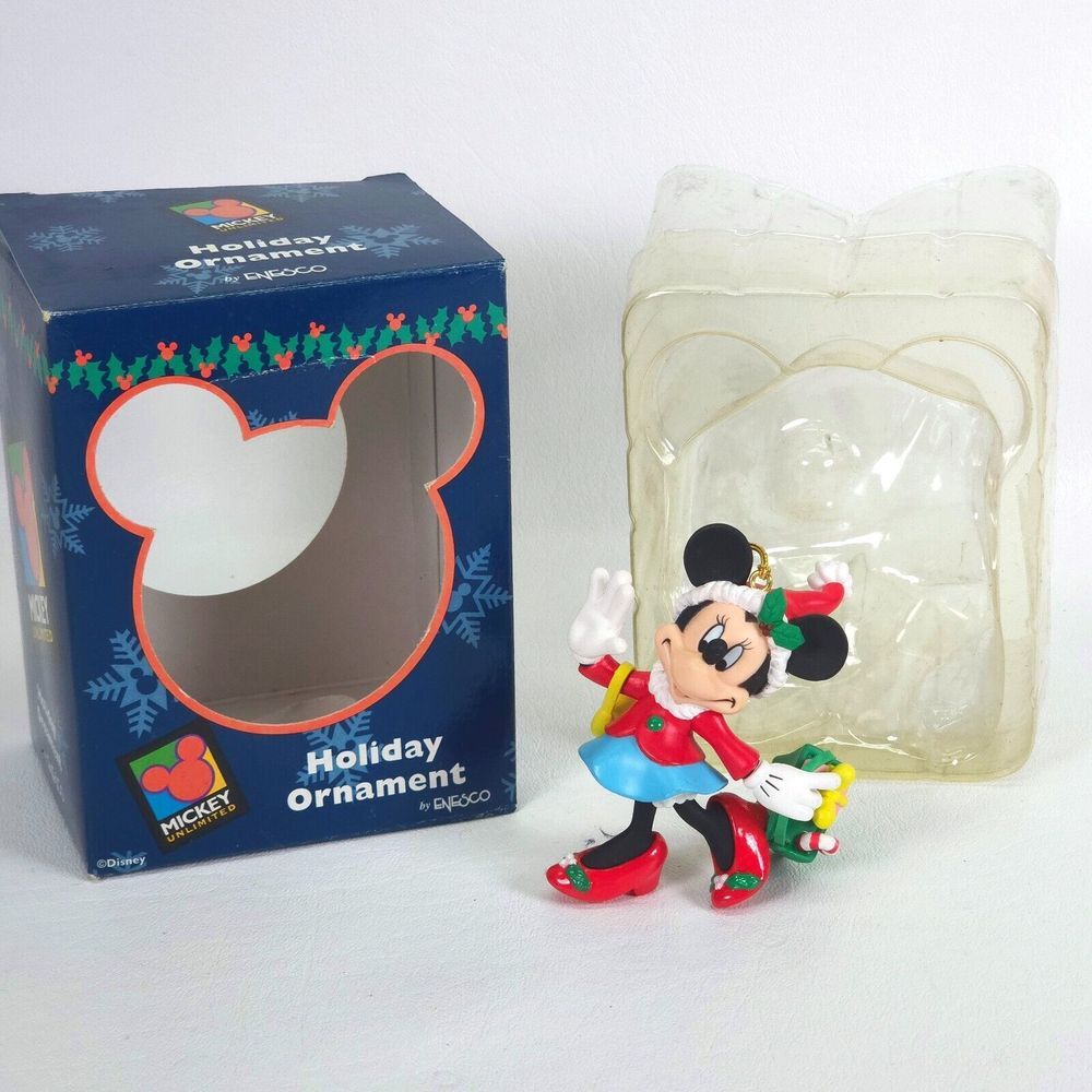 DISNEY Enesco Minnie Mouse Shopping Christmas Ornament 1998 TREE-RIFIC TREASURES